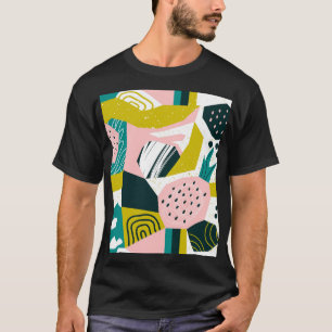 Camiseta Abstrato de ananás: Patchwork sem costura colorida