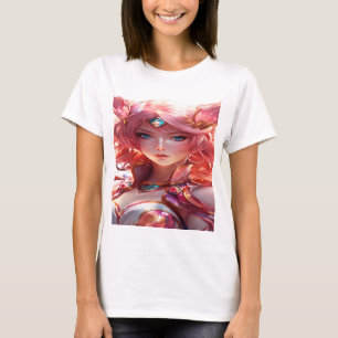 Camiseta Abstrato de anime arte de uma garota mágica T-Shir