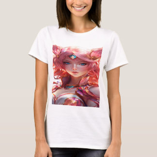 Camiseta Abstrato de anime arte de uma garota mágica T-Shir