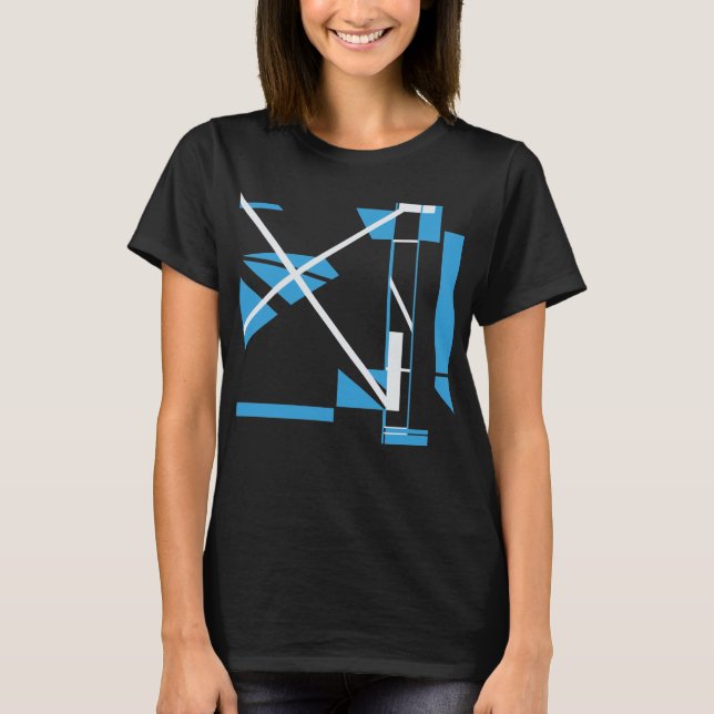 Camiseta Abstrato de aparência geométrica X MCM branco azul (Frente)