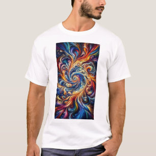 Camiseta Abstrato de arte colorida