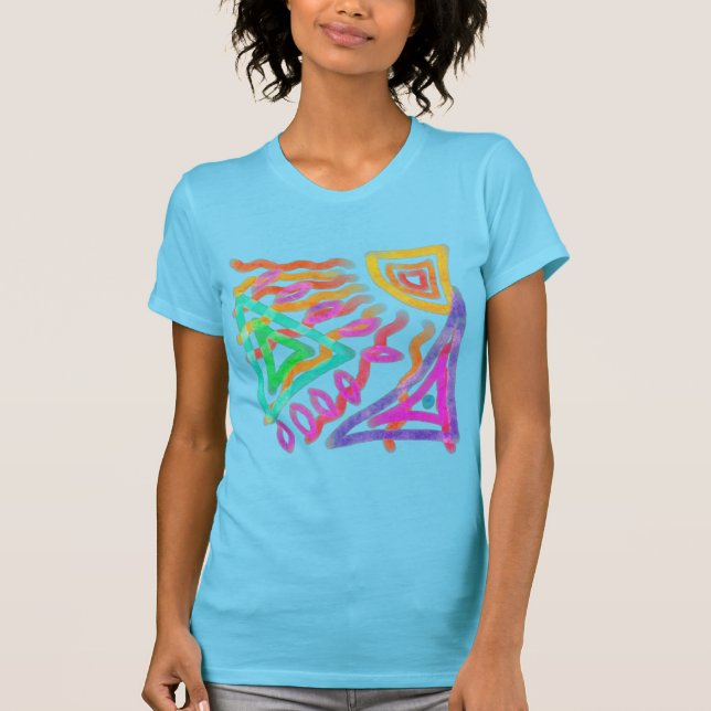 Camiseta Abstrato de Arte Colorida para Vestir (Frente)