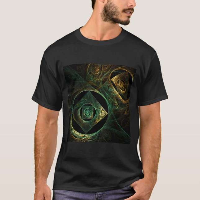 Camiseta Abstrato de arte de vibrações mágicas (Frente)