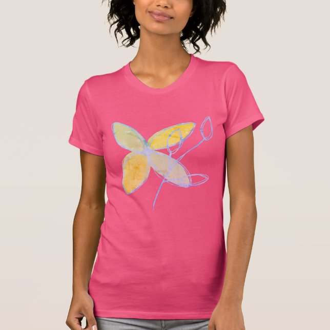 Camiseta Abstrato de Arte Funky Flower para Vestir (Frente)