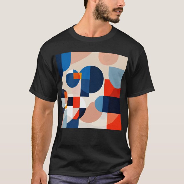 Camiseta Abstrato de Arte Geométrica do Meio século Escandi (Frente)
