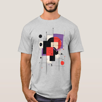 Camiseta Abstrato de Arte Moderna Formas Geométricas T-Shir