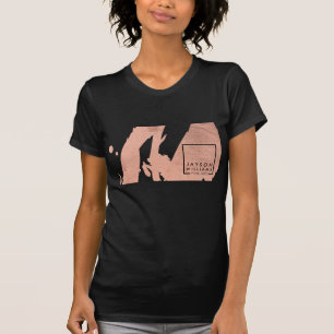 Camiseta Abstrato de Artista Moderno - Rosa Dourado/Traço P