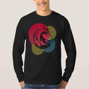 Camiseta Abstrato de Cabeça de Cavalo Design Minimalista Co