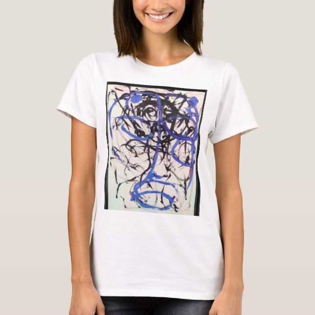 Camiseta Abstrato de Cabeça Olmec Jeff Hankamer Artjunkhaus (Frente)