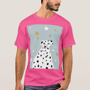 Camiseta Abstrato de Cão Dalmático Ilustração de Arte R