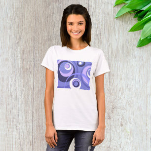 Camiseta Abstrato de Círculos Roxos Geométricos de Meados d