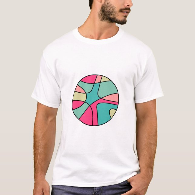 Camiseta Abstrato de cor redonda 160422(04) T-Shirt (Frente)