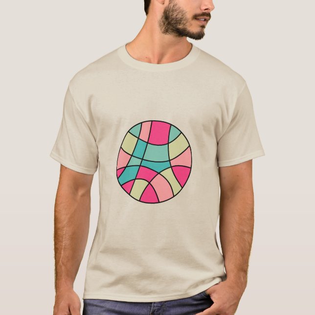 Camiseta Abstrato de cor redonda 160422(07) T-Shirt (Frente)