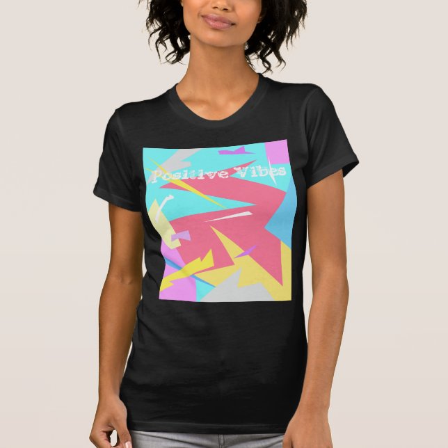 Camiseta Abstrato de Cores de Pastel de Vibes Positivas (Frente)