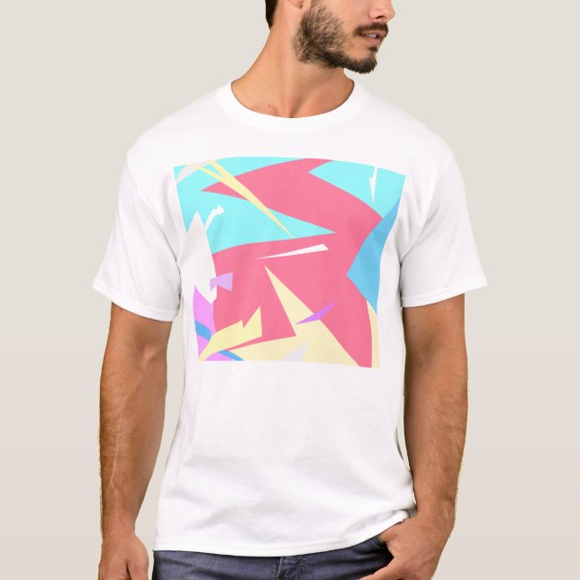 Camiseta Abstrato de Cores de Pastel de Vibes Positivas (Frente)