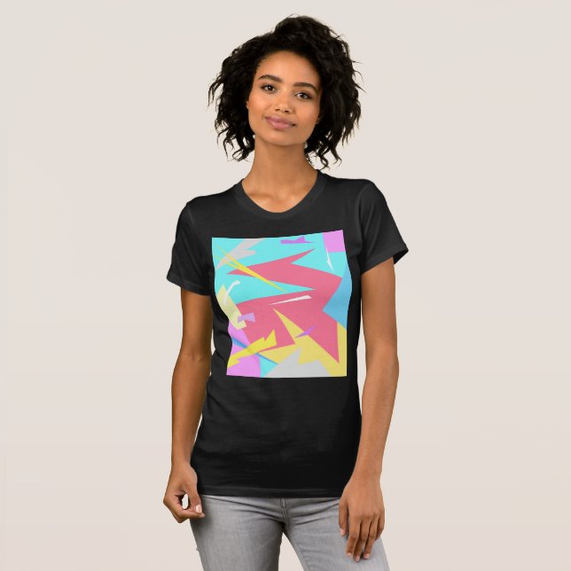 Camiseta Abstrato de Cores de Pastel de Vibes Positivas (Frente Completa)