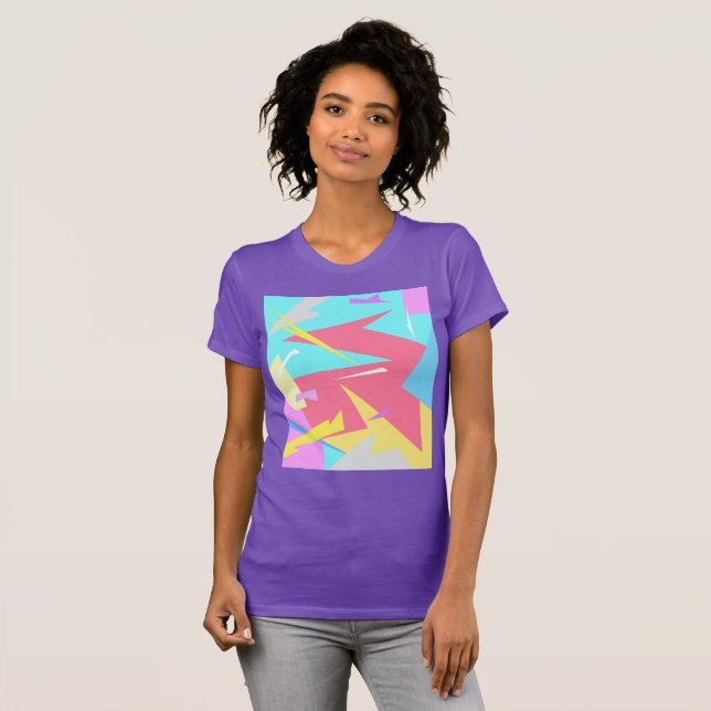 Camiseta Abstrato de Cores de Pastel de Vibes Positivas (Frente Completa)
