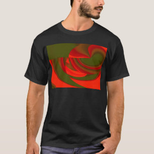 Camiseta Abstrato de Cubist Vermelho e Verde