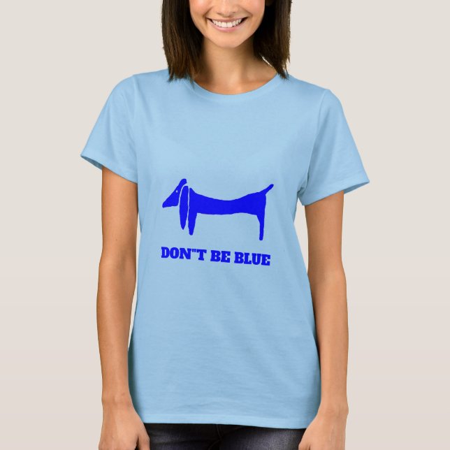 Camiseta Abstrato de Dachshund Blue Dog (Frente)