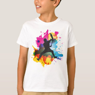 Camiseta ABSTRATO de dublagem do patinete estilo livre