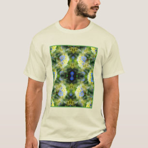 Camiseta Abstrato de Flor de Hydrangea Azul
