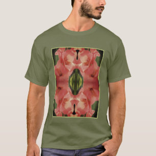Camiseta Abstrato de Flor Gladiolus Pálido Pêssego