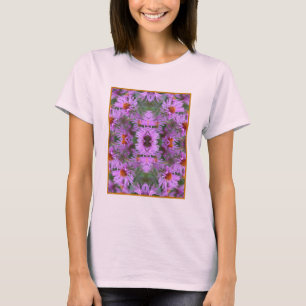 Camiseta Abstrato de Flores do Aster da Nova Inglaterra ros