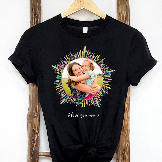 Camiseta Abstrato de Fotografias e Texto Personalizado Colo (Criador carregado)