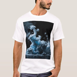Camiseta Abstrato de Fumaça Preta & Tha