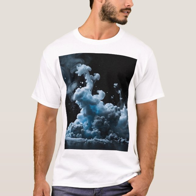 Camiseta Abstrato de Fumaça Preta & Tha (Frente)