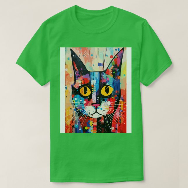 Camiseta Abstrato de Gato Bonito (Frente do Design)