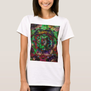 Camiseta Abstrato de Intermitência de Flor bonito