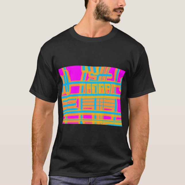 Camiseta abstrato de "Linhas de Comunicação" (Frente)