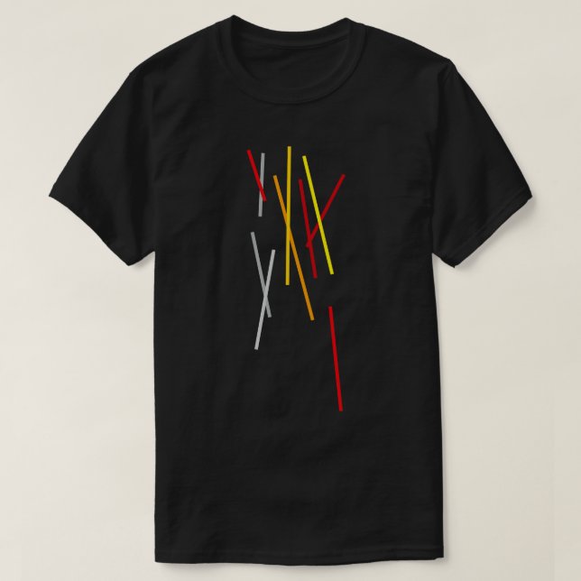 Camiseta Abstrato de Linhas de Cores Modernas (Frente do Design)