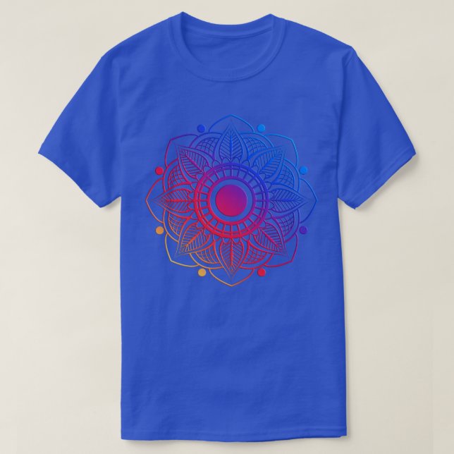 Camiseta Abstrato de mão desenhada Mandala (Frente do Design)