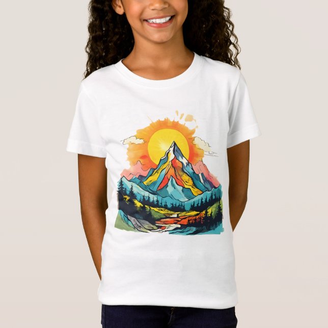 Camiseta Abstrato de montanha (Frente)