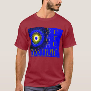 Camiseta Abstrato de Olho ouro Mens T-shirt Escura