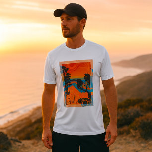 Camiseta Abstrato de Paisagem da Floresta Ultramarina
