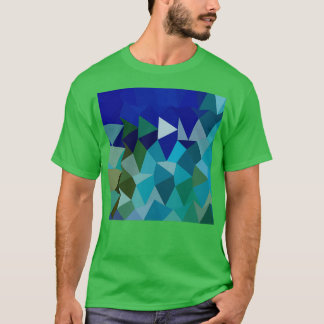 Camiseta Abstrato de Pigmento Azul Fundo de Polígono Inferi