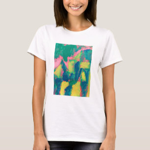 Camiseta Abstrato de pintura de Abstrato verde e rosa, Abst