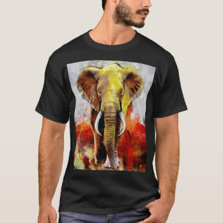 Camiseta Abstrato de pintura de óleo de elefante moderno