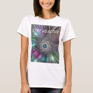 Camiseta Abstrato de potência colorida com a arte frontal 