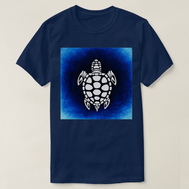 Camiseta Abstrato de Tartaruga Azul (Frente do Design)