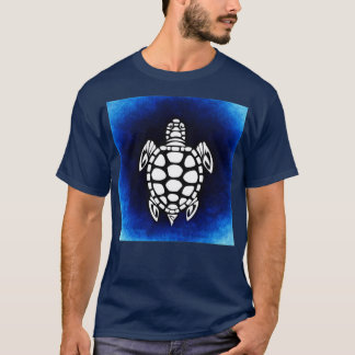Camiseta Abstrato de Tartaruga Azul