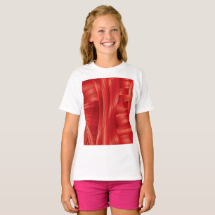 Camiseta Abstrato de Textura Muscular Vermelha Dinâmica