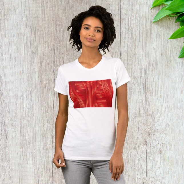 Camiseta Abstrato de Textura Muscular Vermelha Dinâmica (Criador carregado)