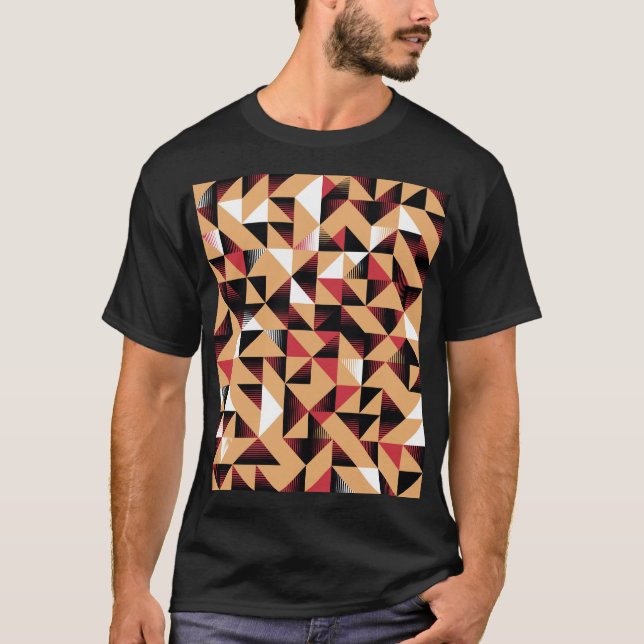 Camiseta Abstrato de Triângulo, Beleza Elegante. (Frente)