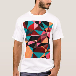 Camiseta Abstrato de triângulo geométrico colorido