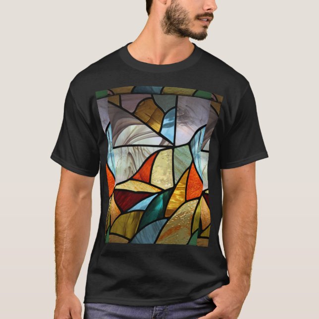 Camiseta Abstrato de Vidro com Vidro Multicolor (Frente)