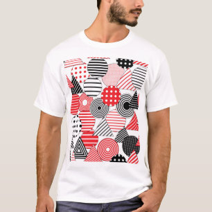 Camiseta Abstrato de Vintage: Pontos e faixas